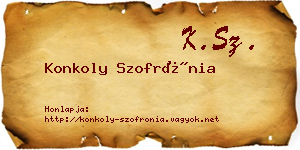 Konkoly Szofrónia névjegykártya